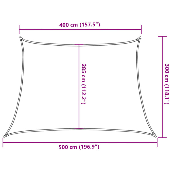 Schwarzes Sonnensegel Tudosi 4/5x3 m (160 g/m² HDPE)