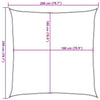 Braunes Sonnensegel Huth 2x2 m (160 g/m² HDPE)
