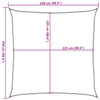 Ruskea aurinkopurje Huth 2,5x2,5 m (160 g/m² hdpe)