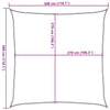 Braunes Sonnensegel Huth 3x3 m (160 g/m² hdpe)
