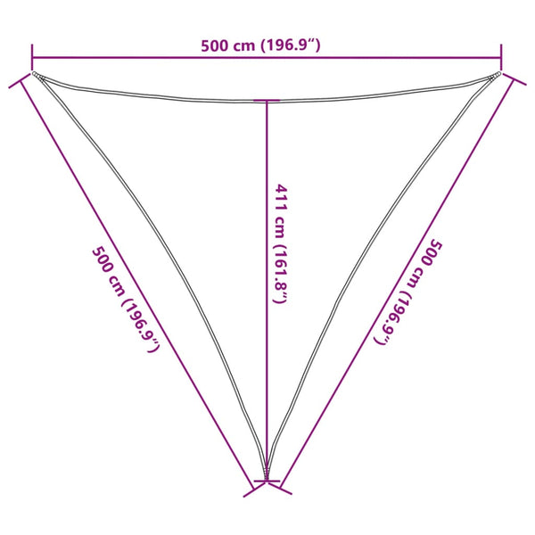 Braunes Sonnensegel Epamimondas 5x5x5 m (160 g/m² HDPE)