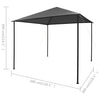 Pavillon Omirbec, anthrazit, 3x3 m (Gewebe und Stahl 180 g/m²)