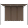 Graubrauner Gartenpavillon mit Seitenwand Dodel 3x3x2,25cm
