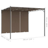 Graubrauner Gartenpavillon mit Seitenwand Dodel 3x3x2,25cm