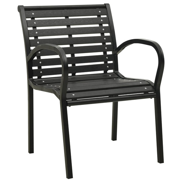 Schwarze Gartenstühle Lisandro (2 Stk. Stahl und WPC)