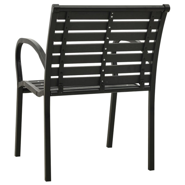 Schwarze Gartenstühle Lisandro (2 Stk. Stahl und WPC)