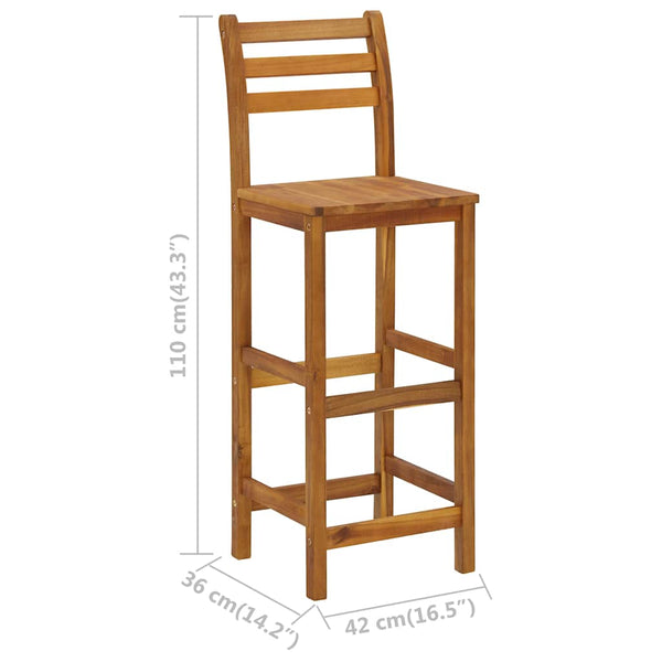 Barhocker Aloisa (4 Stück Akazienholz)