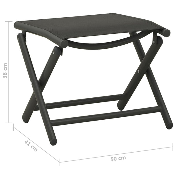 Schwarze 3-teilige Liegestuhl-Garnitur Milinton (Textilene und Aluminium)