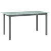 Hellgrauer Gartentisch Gheaja 150x90x74cm (Aluminium und Glas)