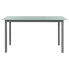 Hellgrauer Gartentisch Gheaja 150x90x74cm (Aluminium und Glas)