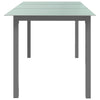 Hellgrauer Gartentisch Gheaja 150x90x74cm (Aluminium und Glas)