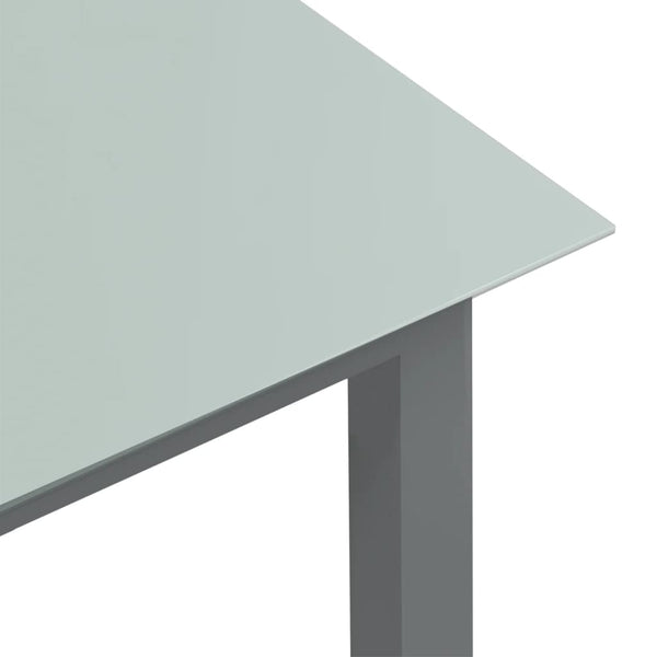 Hellgrauer Gartentisch Gheaja 150x90x74cm (Aluminium und Glas)