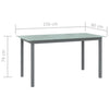 Hellgrauer Gartentisch Gheaja 150x90x74cm (Aluminium und Glas)