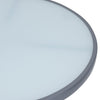 Hellgrauer Gartentisch Eufimie 80cm (Stahl und Glas)