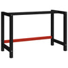 Schwarzes und rotes Schreibtischgestell Metall Bilghi 120x57x79cm