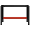 Schwarzes und rotes Schreibtischgestell Metall Bilghi 120x57x79cm