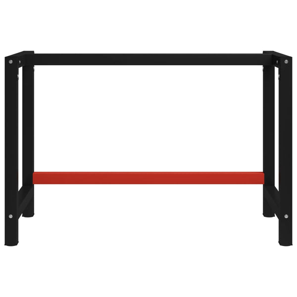 Schwarzes und rotes Schreibtischgestell Metall Bilghi 120x57x79cm