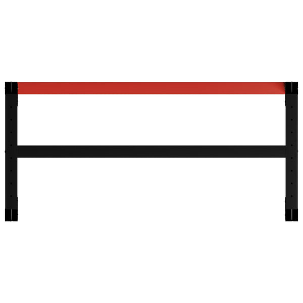 Schwarzes und rotes Schreibtischgestell Metall Bilghi 120x57x79cm