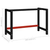 Schwarzes und rotes Schreibtischgestell Metall Bilghi 120x57x79cm