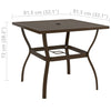 Brauner Gartentisch Moises 81,5x81,5x72cm (Stahl)