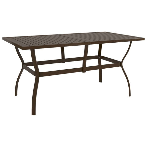 Brauner Gartentisch Moises 140x80x72cm (Stahl)