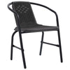 Schwarze Gartenstühle Balaj (2 Stk. Polyrattan und Stahl 110 kg)