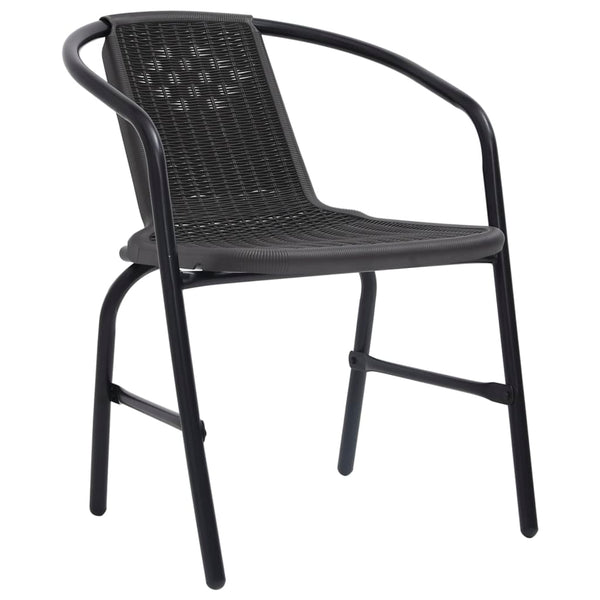 Schwarze Gartenstühle Balaj (2 Stk. Polyrattan und Stahl 110 kg)
