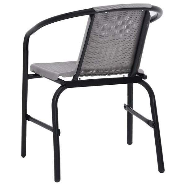 Schwarze Gartenstühle Balaj (2 Stk. Polyrattan und Stahl 110 kg)