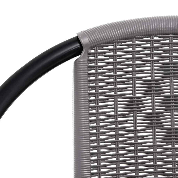 Schwarze Gartenstühle Balaj (2 Stk. Polyrattan und Stahl 110 kg)