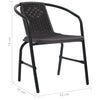 Schwarze Gartenstühle Balaj (2 Stk. Polyrattan und Stahl 110 kg)