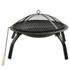 Stahl 2-in-1 Feuerschale/Grill und Schürhaken Milford 56x56x49cm