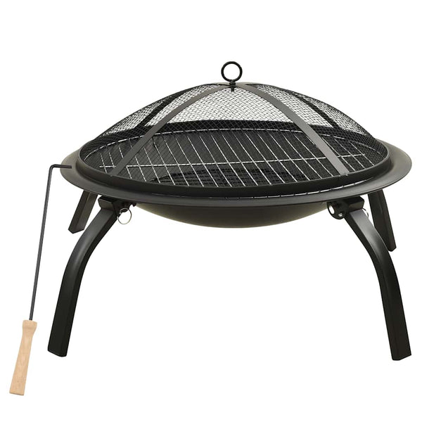 Stahl 2-in-1 Feuerschale/Grill und Schürhaken Milford 56x56x49cm