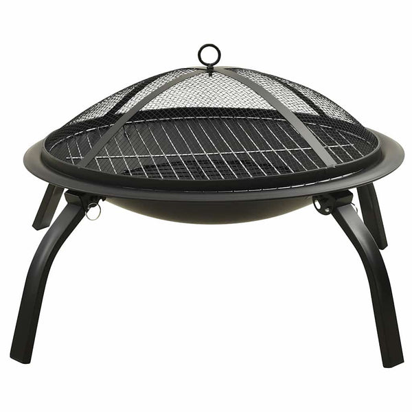 Stahl 2-in-1 Feuerschale/Grill und Schürhaken Milford 56x56x49cm