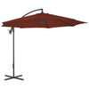 Terracotta Hängender Sonnenschirm mit Stahlmast Iremia 300cm