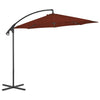 Terracotta Hängender Sonnenschirm mit Stahlmast Iremia 300cm
