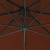 Terracotta Hängender Sonnenschirm mit Stahlmast Iremia 300cm