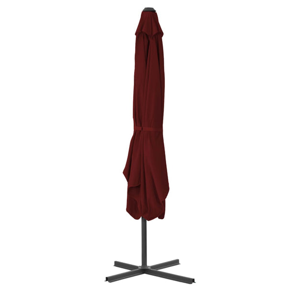 Weinroter Sonnenschirm mit Stahlstange Nyulasi 250x250x230cm
