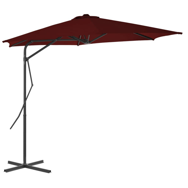 Weinroter Sonnenschirm mit Stahlmast Raium 300x230cm
