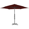 Weinroter Sonnenschirm mit Stahlmast Raium 300x230cm
