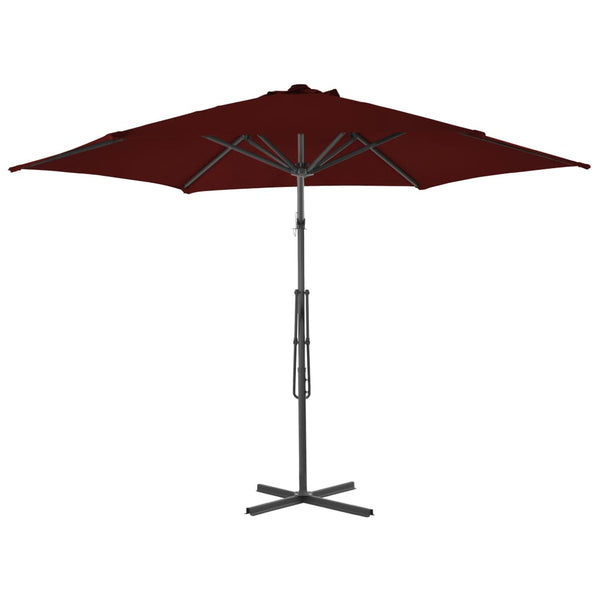 Weinroter Sonnenschirm mit Stahlmast Raium 300x230cm