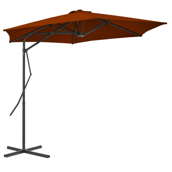Terrakotta-Sonnenschirm mit Stahlstange Raium 300x230cm