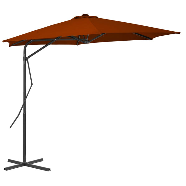 Terrakotta-Sonnenschirm mit Stahlstange Raium 300x230cm