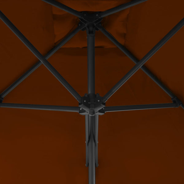 Terrakotta-Sonnenschirm mit Stahlstange Raium 300x230cm