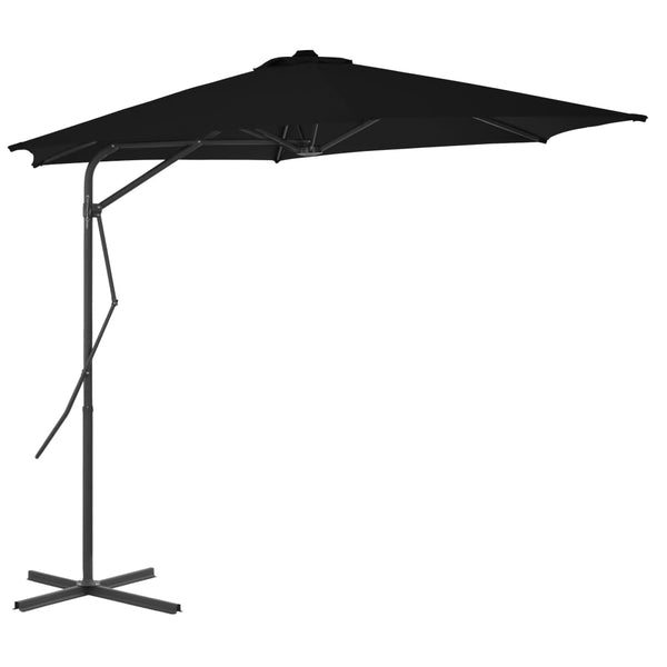 Schwarzer Sonnenschirm mit Stahlstange Raium 300x230cm