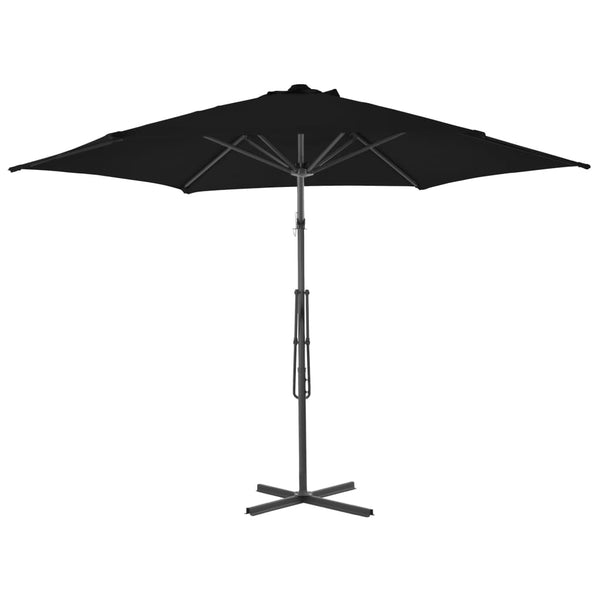 Schwarzer Sonnenschirm mit Stahlstange Raium 300x230cm