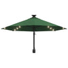 Grüner wandmontierter Sonnenschirm mit LED und Mast Santino 300cm