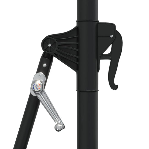 Grüner wandmontierter Sonnenschirm mit LED und Mast Santino 300cm