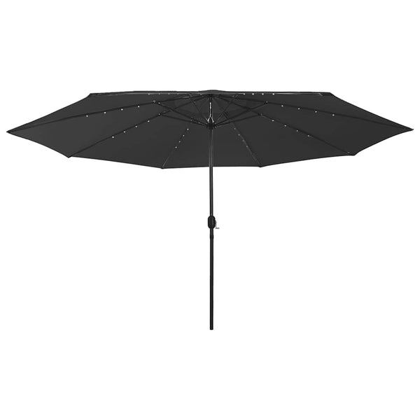 Schwarzer Sonnenschirm mit LED-Beleuchtung Lark 400cm