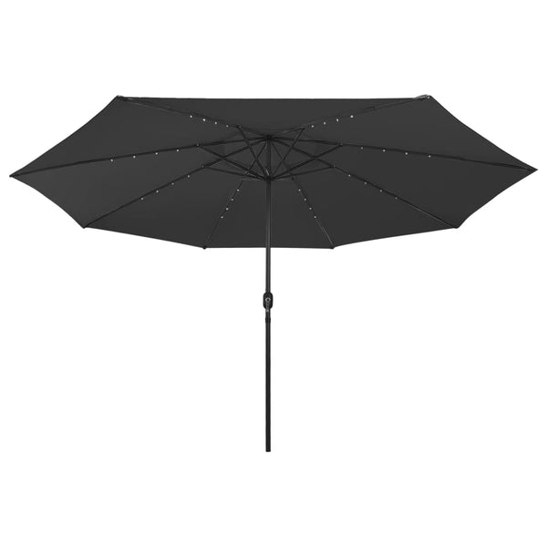 Schwarzer Sonnenschirm mit LED-Beleuchtung Lark 400cm