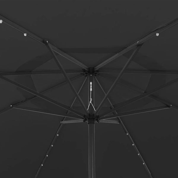 Schwarzer Sonnenschirm mit LED-Beleuchtung Lark 400cm